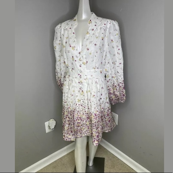 NWT Zimmermann Carnaby Floral Linen Mini Dress - Picture 6 of 9